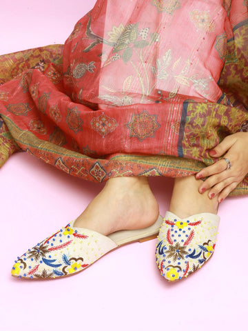 Elegant Embroidered Mules – Art in Every Step For Women